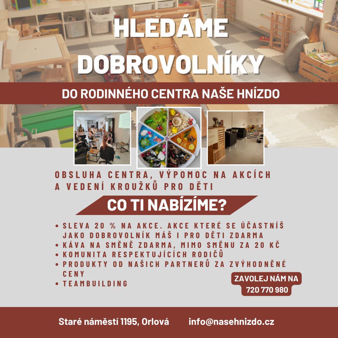 Hledáme dobrovolníky do Našeho hnízda